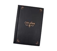 VOANZO 150 Pockets Coin Album 15 Pages Leather Coin Collection Book Penny Collecting Book for Coin Collectors (Black)