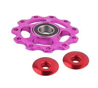 VOANZO 2 Pair Bicycle Mountain Bike Guide Wheel Rear Dial Bearing Anode CNC Sprocket 11 Tooth Wheel Flywheel Bicycle Accessories（Purple）