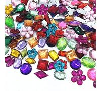 VOANZO 200pcs Gemstones for Crafts Multi-Coloured Sewing Gems Acrylic for Clothing Sewing Decoration Coloured Diamonds DIY Decoration Craft