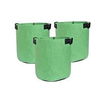 VOANZO 3 Pack Green Grow Bags Garden Plant Grow Bag Thickened Breathable Nonwoven Fabric Vegetables Growing Container for Tomato Flower Growing Box Two Handles - 3Gallon