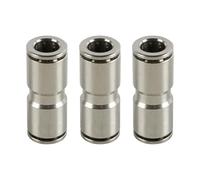 VOANZO 3 Pcs 8mm Straight Push in Connect Pneumatic Fitting 2 Way Nickel Plated Brass Quick Release PU Air Line Adapter