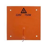 VOANZO 3D Printer Silicone Heater 12.2X12.2 inch 220V 750W Hotbed Mat Heated Bed Pad with Thermistor Strong Adhesive Backing for cr-10 cr-10s