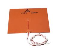 VOANZO 3D Printer Silicone Heater 7.87X7.87 inch 220V 200W Hotbed Mat Heated Bed Pad with Thermistor Strong Adhesive Backing for Prusa i3
