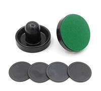 VOANZO 4PCS 76MM Table Hockey Set 4 Air Hockey Pushers with 4 Flannel 8 Pucks -Black