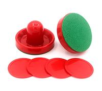 VOANZO 4PCS 96MM Table Hockey Set 4 Air Hockey Pushers with 4 Flannel 8 Pucks -Red