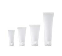 VOANZO 4PCS Refillable Plastic Clear Soft Tube Squeeze Bottle Jars Makeup Squeeze Sub-bottling,Clear Plastic Lip Gloss Container (15g 30g 50g 100g)