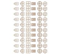 VOANZO 50 Pcs Miniature Window Decorations Wooden Country Cottage Fairy Doors Mini Simulation Door Ornaments For Tree Trunk Yard Decoration