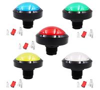 VOANZO 5PCS 12V LED Illuminated Push Buttons Giant Enter Button 5Color Big Button for Arcade Pop's Music DJ Dancing Machine -Diameter 60mm