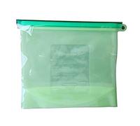 VOANZO 5pcs Fruit and Vegetable Silicone Fresh-keeping Bag 1000ml, Vacuum Sealed Bag Hygienic Fresh-keeping Packaging, Refrigerator Food (green)