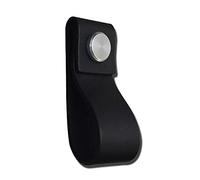VOANZO 5PCS Leather Furniture Door Handle Modern Europe Style Pull Handle Knob for Doors Cabinets Suitcase Cabinet Door Leather Door Handle 26x195mm (Black)