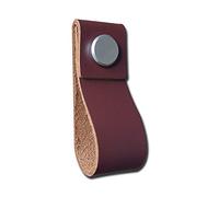 VOANZO 5PCS Leather Furniture Door Handle Modern Europe Style Pull Handle Knob for Doors Cabinets Suitcase Cabinet Door Leather Door Handle 26x195mm (Brown)