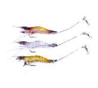 VOANZO 6 PCS Soft Shrimp Fishing Lure Soft Bait with Hook Sea Fishing Lure Mixed Color for Bream Bass Flathead Whiting Snapper