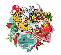 VOANZO 60 Pcs Random Assorted Styles Embroidered Iron On Patches Decorative Embroidered Patche Applique Set DIY Accessory for Clothes Pants Hats Jeans