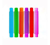 VOANZO 6PCS Sensory Tubes Light Up Pop Tubes Glow Stick Pop Tubes Luminous Pop Tubes for Party