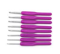 VOANZO 8pcs Crochet Hook Set Single-head Aluminum Crochet Hooks Knitting Needles Purple (Size 2.5mm-6mm)