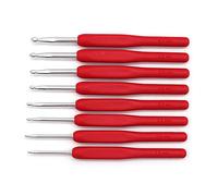 VOANZO 8pcs Crochet Hook Set Single-head Aluminum Crochet Hooks Knitting Needles Red (Size 2.5mm-6mm)