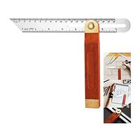 VOANZO 9Inch Adjustable Carpentry Square Bevel Gauge Wooden Sliding T Hardwood Handle for Craftsman Woodworking Architect Enginee