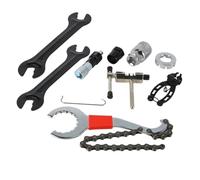 VOANZO Bicycle Repair Tool Kit 7-Piece Set Professional Bicycle Maintenance Tools Including 3-In-1 Cassette Remover Chain Breaker Crank Puller Hub Cone And Spoke Wrench (22x12.6x5cm)
