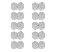 VOANZO Cufflinks for Men,5 Pairs Mens/Women Silk Fabric Knot Twisted Cufflinks Set,Round for Shirt/Dress Business Wedding Gift (White)