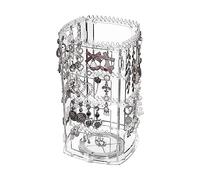VOANZO Earring Holder Necklace Holder 4 Tier 360° Rotating Earring Hanger Rack 156 Holes for Earrings 160 Slots for Necklaces