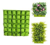VOANZO Green Garden Vertical Planter Multi Pocket Wall Mount Living Growing Bag Felt Indoor/Outdoor Herb Pot - 36 Pockets (100 X 100H)