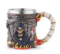 VOANZO Metal Skull Coffee Mug with Handle Skull Beer Mug for Men Father's Day Gift