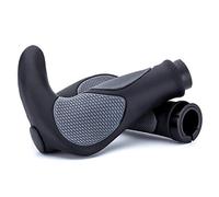 VOANZO MTB Bicycle Handlebar Grips, Ergonomic Designed Integrated Bike Horn Grips with Bar Ends Plugs, for Inside Diameter (Black)