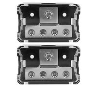 VOANZO Power Distribution Block 4 Way 0 2 4 AWG Gauge in 4 8 10 Gauge Out Car Audio Stereo Amp Distribution Connecting Block for Car Audio Splitter（2 pcs）