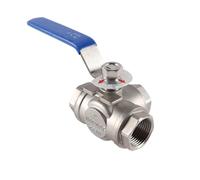 VOANZO Stainless Steel 3 Way Ball Valve 1 Inch RC Thread DN25 304 T Type Industrial Pipe Fitting Manual Flow Control Valve