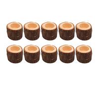 VOANZO Wooden Bark Candlestick 4 Pieces Creative Wooden Crafts Decoration Flower Plant Pot Candle Stand Holder (2.4x1.7 inch)