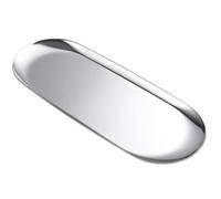 Voarge 1 x Stainless Steel Decorative Tray, Large Silver Tray 30 x 12 cm, Serving Tray Serving Plate for Dessert, Food, Jewellery, Cosmetics, Silver