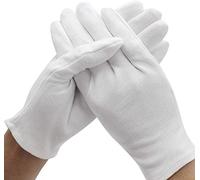 VOARGE 10 Pairs White Cotton Gloves, Size XL, White, Care Cotton Gloves, Comfortable and Breathable, for Dry Hands, Eczema, Beauty, Coin, Jewellery and Silver Inspection