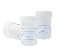 Voarge 10 Urine Sample Bottles Specimen Pot, 60ml Label Pots Screw Top Lid, Specimen Pot Graduated Container with Lid & Printed Label