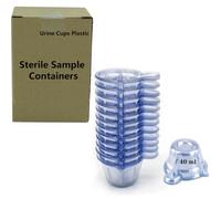 Voarge 100Pcs Urine Cups Plastic, Sterile Sample Containers, Disposable Plastic Urine Collection Cups Specimen Cups for Pregnancy Ovulation Test, 40 ML