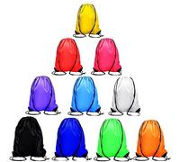 Voarge 10Pcs Drawstring Bag, Drawstring Backpack, Outdoor Travel Sport Hiking Climbing Running Swimming Shoes Football Clothes Pe Bags Waterproof, Gift Bags for Girls Boys, 10 Colors