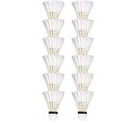 Voarge 12-Pack Professional Feather Badminton, Shuttlecocks with Excellent Durability Stability, High Speed Badminton Balls for Indoor Outdoor Game Training Exercise, White