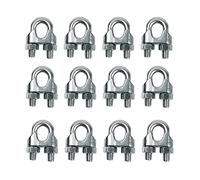 Voarge 12 Pcs Wire Rope Cable Clip Clamps M3 for 1/8" Wire Rope Cable Grip for Rigging Rope and Tension Cable