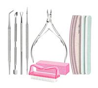 Voarge 12 Piece Manicure Set, Buffer for Nails, Nail File 100/180, Files for Gel Nails, Buffer for Gel Nails, Cuticle Pusher, Nail Clippers for Nail Salons DIY Nail Art Home