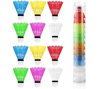 Voarge 12Pcs Nylon Badminton with Great Stability and Durability, Shuttlecocks for Indoor Outdoor Sports Fitness Game Assorted Colors, Random Color