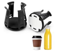 Voarge 2 Pieces Self-Adhesive Car Cup Holder for Coffee Cups Bottles, Wiggle Free Design Cup Holder for Cars Ideal for Driving and Travel