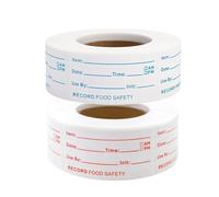 Voarge 2 Rolls Food Labels Stickers, Date Stickers for Freezer, Easy to Write On, Perfect for Food Labeling and Storage Organization, Red 500 Pieces, Blue 500 Pieces