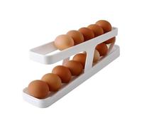 Voarge 2 Tier Egg Storage Containers Organizer for Refrigerator, Egg Dispenser 13-14 Automatic Rolling Eggs for Fridge Storage