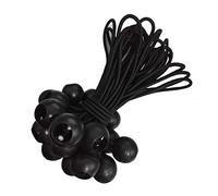 Voarge 25 Pack Black 20cm Elastic Bungee Cords with Ball Tensioners for Tarpaulins, Posters, Banners, Construction Fence Tarpaulins