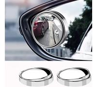 Voarge 2Pcs Blind Spot Mirror, 360 Degree Rotatable Convex Wide Angle Car Wing Rear View Mirror Waterproof for Universal Cars, HD Crystal Glass Wide Angle Wing Mirror Traffic Safety, silver