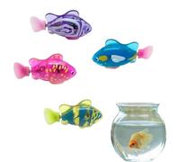 Voarge 4 Pcs Electronic Pet Fish, Cat Interactive Pet Swimming Bath, LED Light Electronic toy, Electrodynamic Induction Swimming Robot Fish for Cats