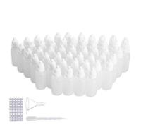 Voarge 50 PCS Plastic Dropper Bottle 5 ML, Eye Liquid Empty Refillable Squeezable Dropper Bottles for Essential Oil Diffuser, Massage, Beauty Oil Mix, White