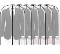 Voarge 6 Pack Dust Cover for Clothes, Waterproof Dustproof Garment Protector Bags Moth Proof Dress Bag Covers, Individually packaged EVA translucent moisture-proof Dust Cover (Black Side)