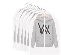 Voarge 6 Pack Dust Cover for Clothes, Waterproof Dustproof Garment Protector Bags Moth Proof Dress Bag Covers, Individually packaged EVA translucent moisture-proof Dust Cover (White Side)