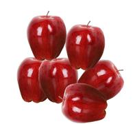 Voarge 6 PCS Artificial Fruit, Simulation Apples For Home Decoration Lifelike Red Delicious Apples Fake Fruit, for Home Kitchen Party Decoration Photography DIY Use