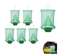 Voarge 6 Pcs Fly Trap, Fly Catcher Cage, Reusable Grazing Fly Surfaces for Family Farm or Outdoor, Park, Restaurants